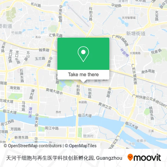 天河干细胞与再生医学科技创新孵化园 map