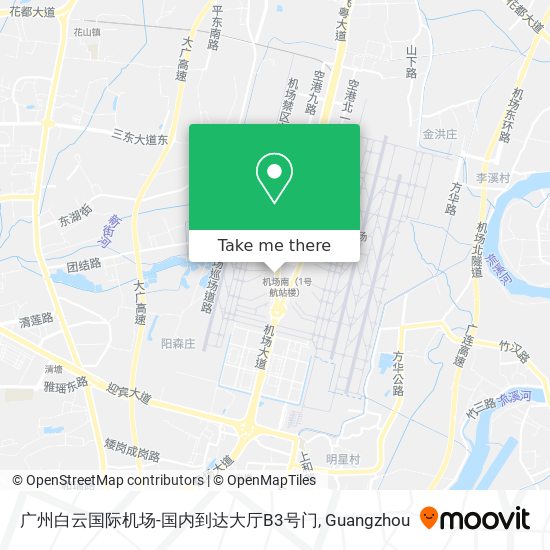 广州白云国际机场-国内到达大厅B3号门 map