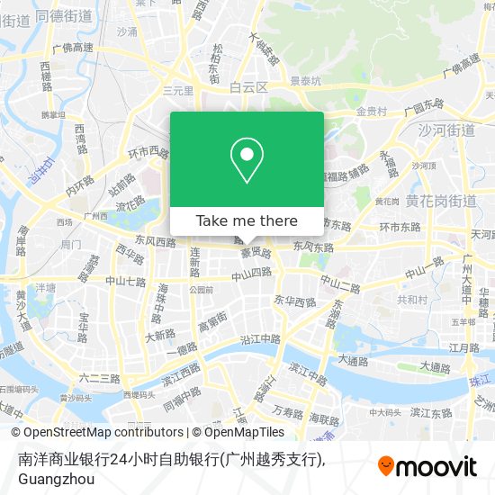 南洋商业银行24小时自助银行(广州越秀支行) map