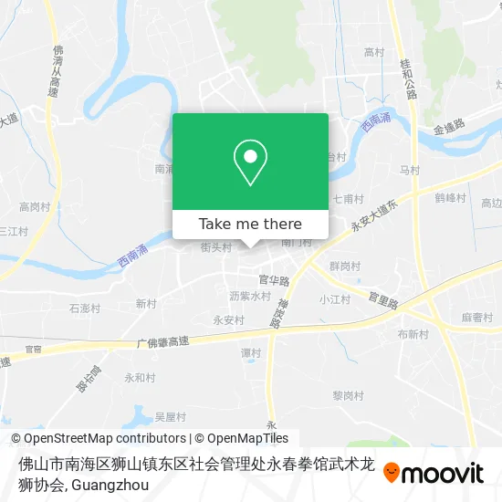 佛山市南海区狮山镇东区社会管理处永春拳馆武术龙狮协会 map