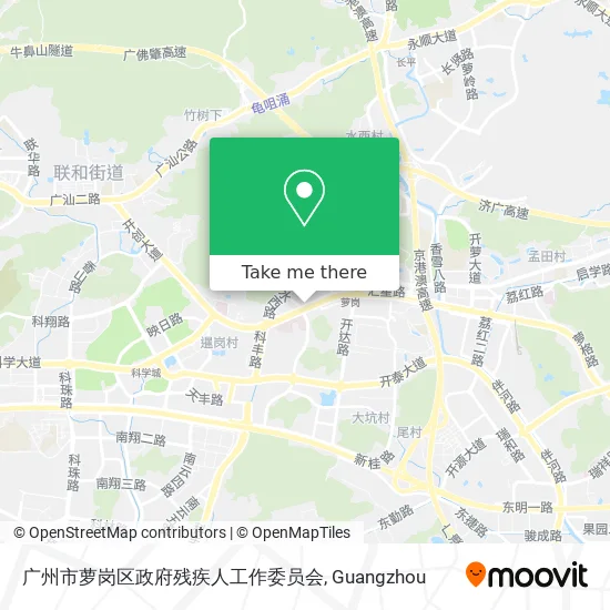 广州市萝岗区政府残疾人工作委员会 map