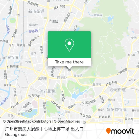 广州市残疾人展能中心地上停车场-出入口 map