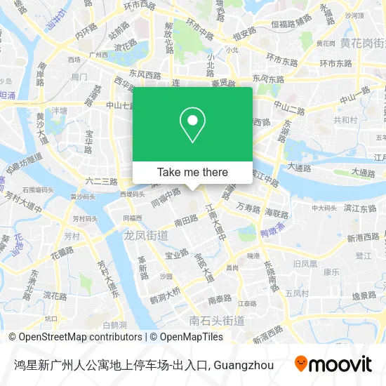 鸿星新广州人公寓地上停车场-出入口 map