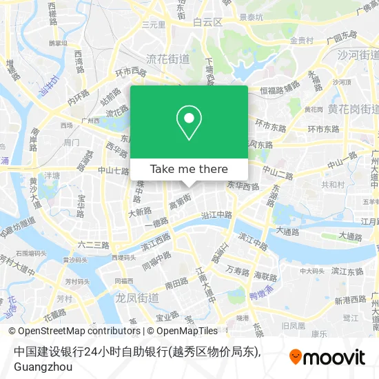 中国建设银行24小时自助银行(越秀区物价局东) map