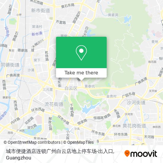 城市便捷酒店连锁广州白云店地上停车场-出入口 map