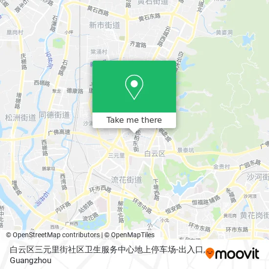 白云区三元里街社区卫生服务中心地上停车场-出入口 map