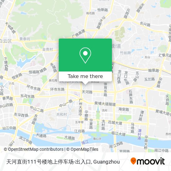 天河直街111号楼地上停车场-出入口 map