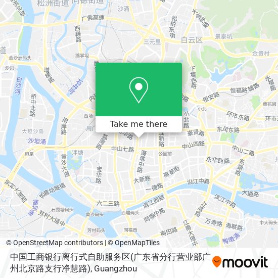 中国工商银行离行式自助服务区(广东省分行营业部广州北京路支行净慧路) map