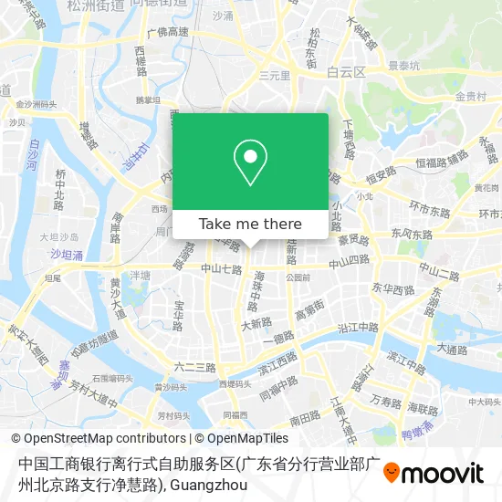 中国工商银行离行式自助服务区(广东省分行营业部广州北京路支行净慧路) map