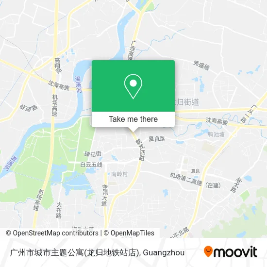 广州市城市主题公寓(龙归地铁站店) map