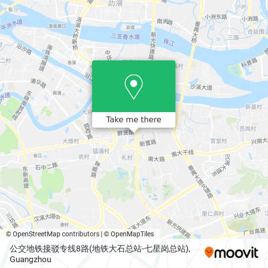 公交地铁接驳专线8路(地铁大石总站-七星岗总站) map