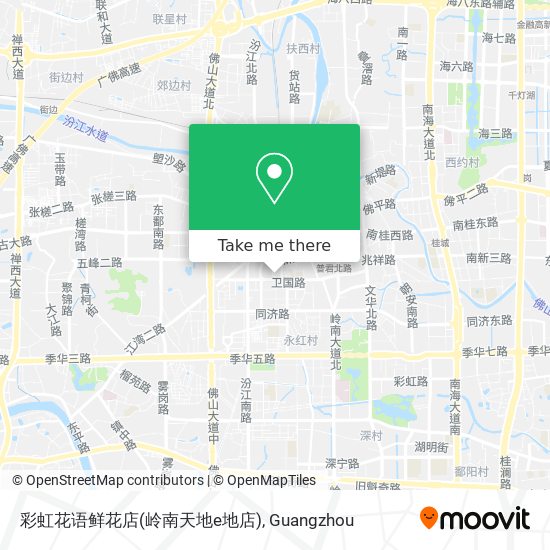 彩虹花语鲜花店(岭南天地e地店) map