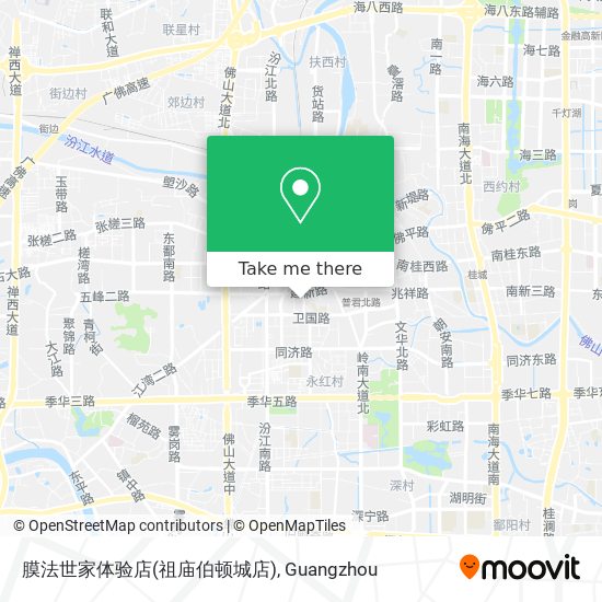 膜法世家体验店(祖庙伯顿城店) map