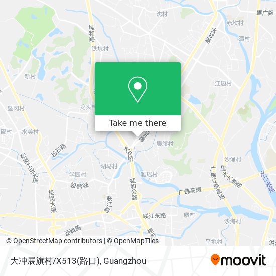 大冲展旗村/X513(路口) map