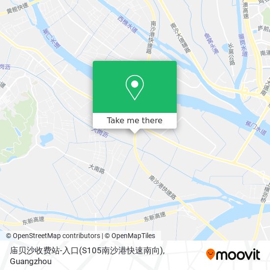 庙贝沙收费站-入口(S105南沙港快速南向) map