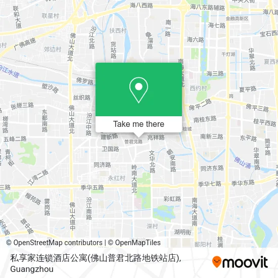 私享家连锁酒店公寓(佛山普君北路地铁站店) map