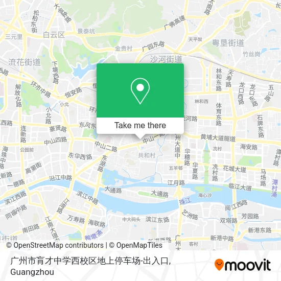 广州市肓才中学西校区地上停车场-出入口 map