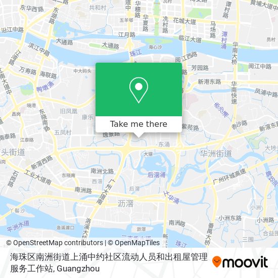 海珠区南洲街道上涌中约社区流动人员和出租屋管理服务工作站 map