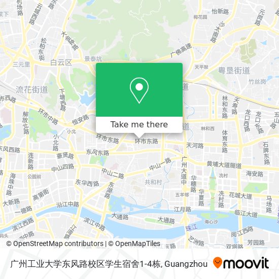 广州工业大学东风路校区学生宿舍1-4栋 map