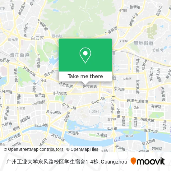 广州工业大学东风路校区学生宿舍1-4栋 map