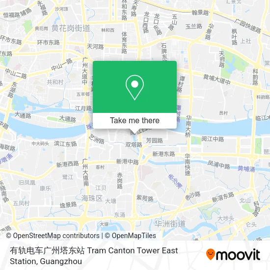 有轨电车广州塔东站 Tram Canton Tower East Station map