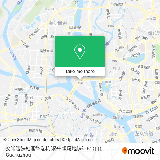 交通违法处理终端机(桥中坦尾地铁站B出口) map