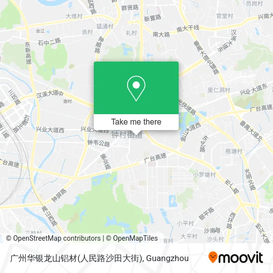 广州华银龙山铝材(人民路沙田大街) map