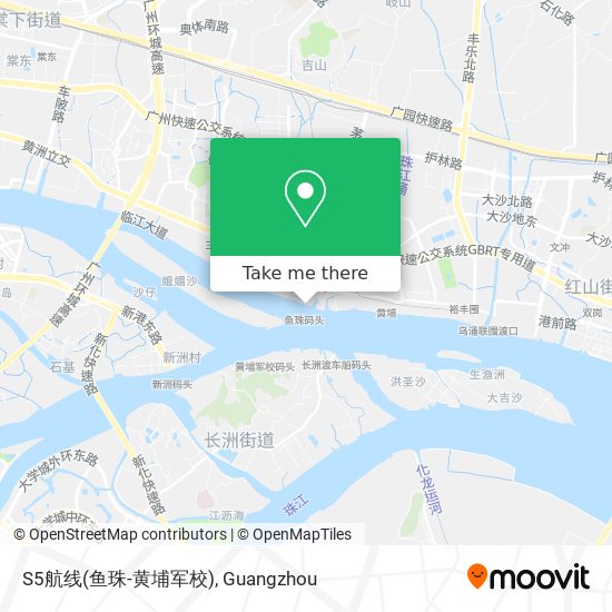 S5航线(鱼珠-黄埔军校) map