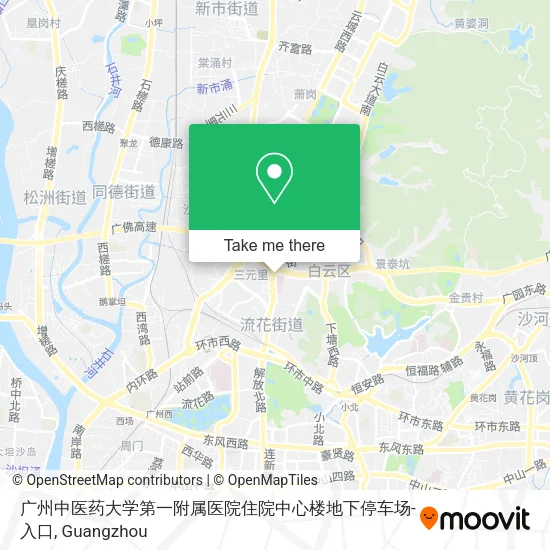 广州中医药大学第一附属医院住院中心楼地下停车场-入口 map