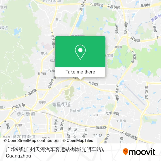 广增9线(广州天河汽车客运站-增城光明车站) map