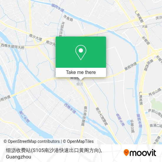 细沥收费站(S105南沙港快速出口黄阁方向) map