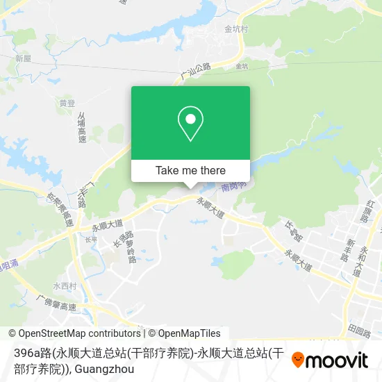 396a路(永顺大道总站(干部疗养院)-永顺大道总站(干部疗养院)) map