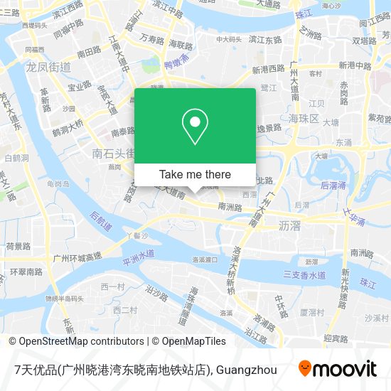 7天优品(广州晓港湾东晓南地铁站店) map