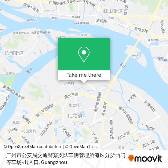 广州市公安局交通警察支队车辆管理所海珠分所西门停车场-出入口 map