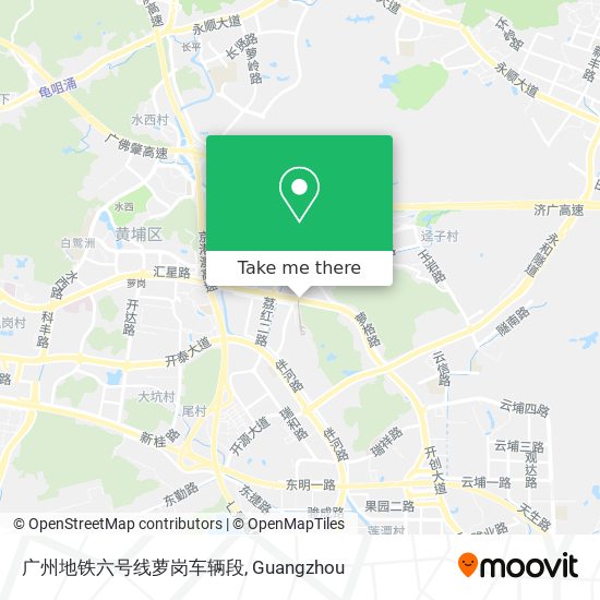 广州地铁六号线萝岗车辆段 map