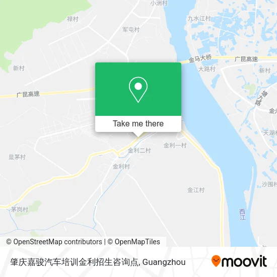 肇庆嘉骏汽车培训金利招生咨询点 map
