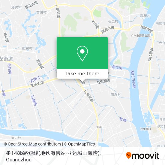 番148b路短线(地铁海傍站-亚运城山海湾) map
