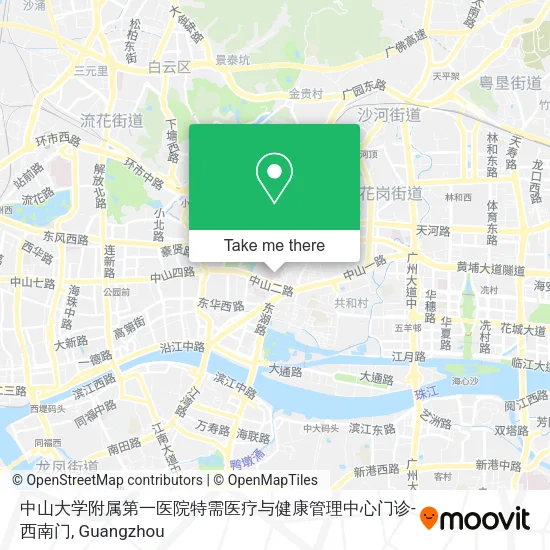 中山大学附属第一医院特需医疗与健康管理中心门诊-西南门 map