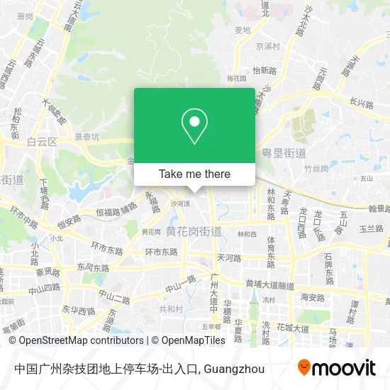 中国广州杂技团地上停车场-出入口 map