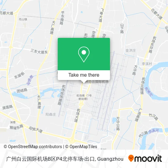 广州白云国际机场B区P4北停车场-出口 map
