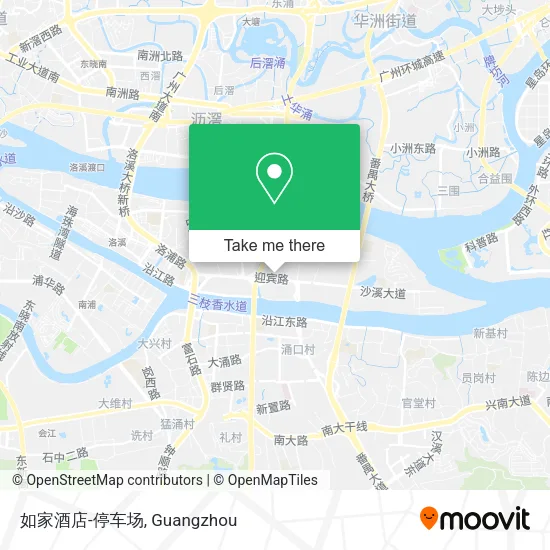 如家酒店-停车场 map