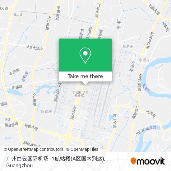 广州白云国际机场T1航站楼(A区国内到达) map
