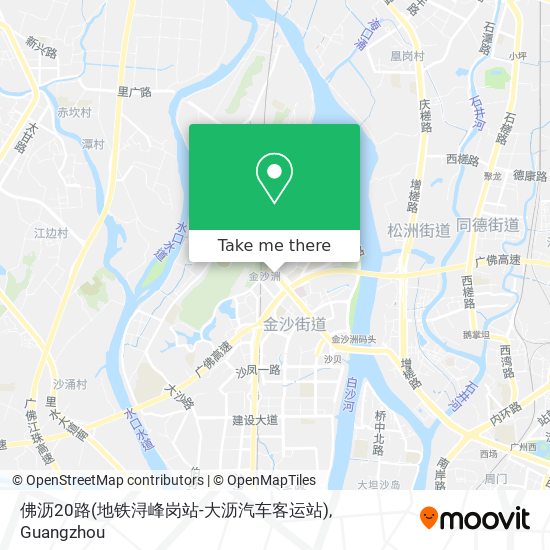 佛沥20路(地铁浔峰岗站-大沥汽车客运站) map