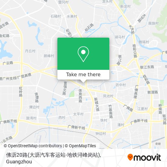 佛沥20路(大沥汽车客运站-地铁浔峰岗站) map