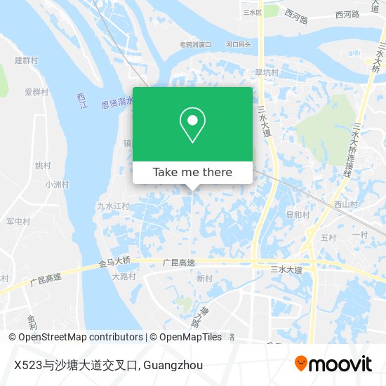 X523与沙塘大道交叉口 map