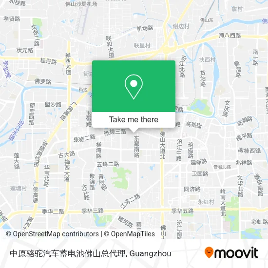 中原骆驼汽车蓄电池佛山总代理 map