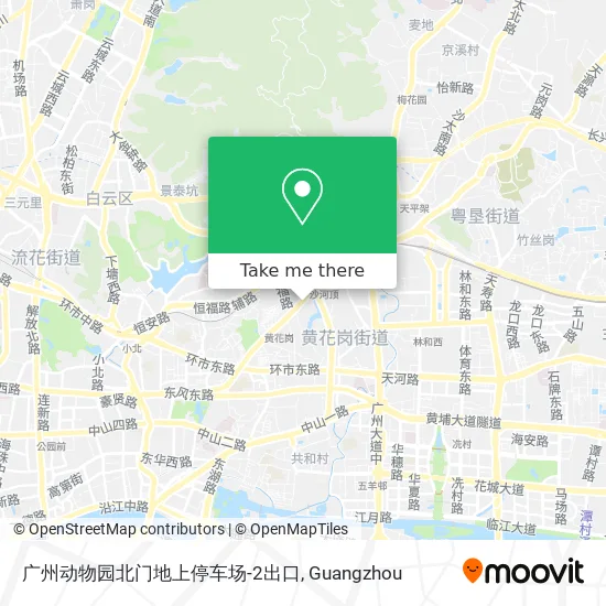 广州动物园北门地上停车场-2出口 map