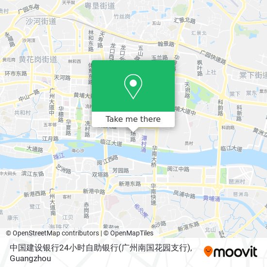 中国建设银行24小时自助银行(广州南国花园支行) map