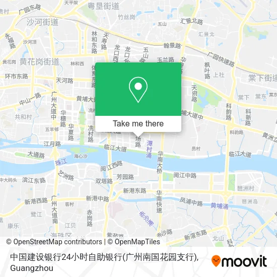 中国建设银行24小时自助银行(广州南国花园支行) map