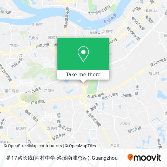 番17路长线(南村中学-洛溪南浦总站) map